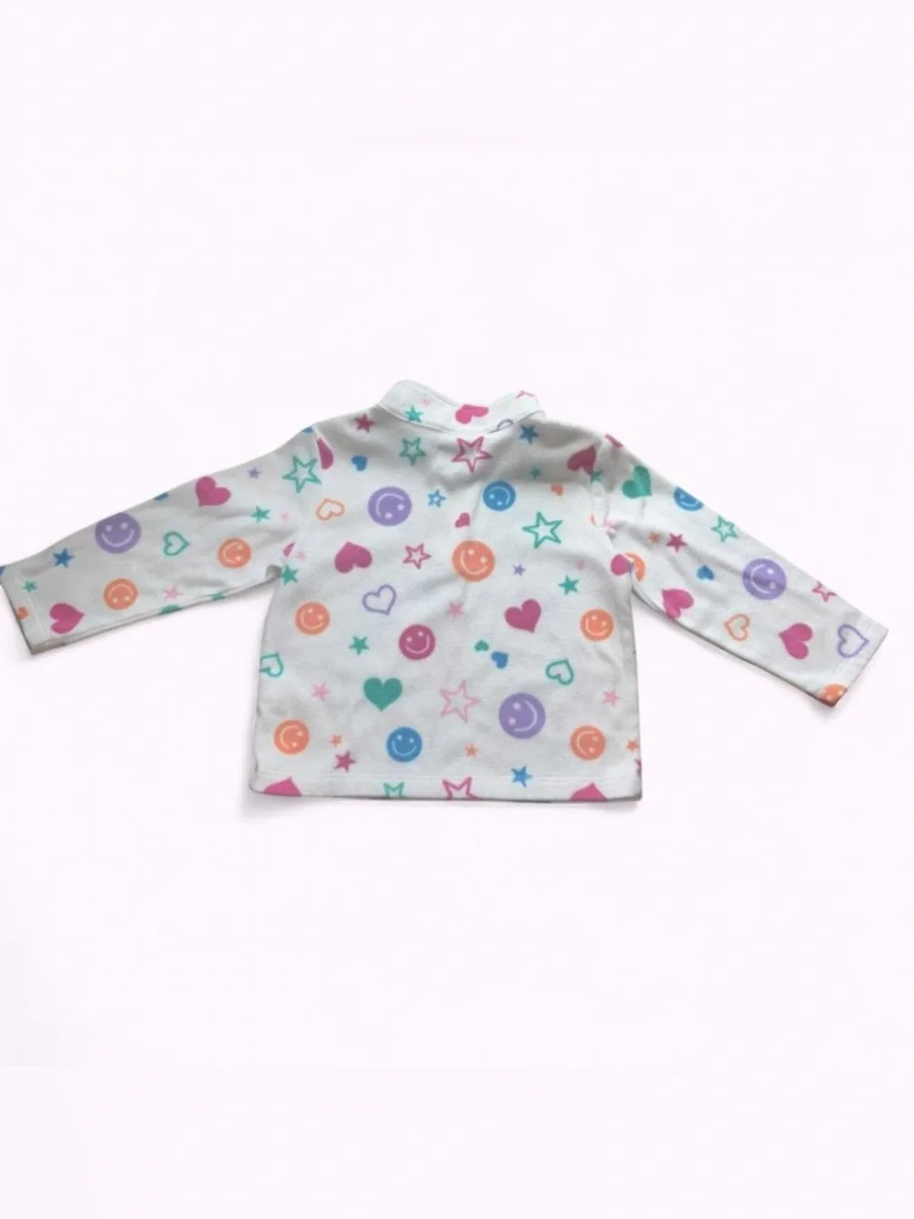 The Children's Place White Fleece Pullover with Multicolor Stars & Hearts